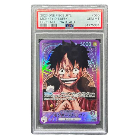 Monkey D. Luffy Alternate Art PSA 10 OP05-060 - Japanese One Piece Card Game