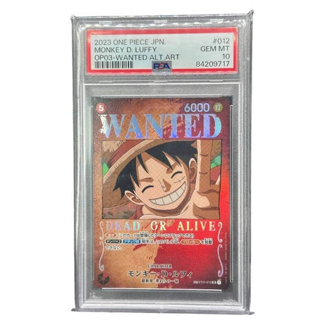 Monkey D. Luffy Wanted Alternate Art PSA 10 JPN OP03-012 - Japanese One Piece Card Game