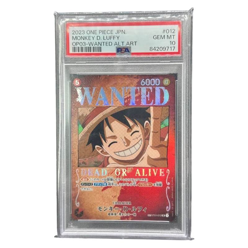 Monkey D. Luffy Wanted Alternate Art PSA 10 JPN OP03-012 - Japanese One Piece Card Game